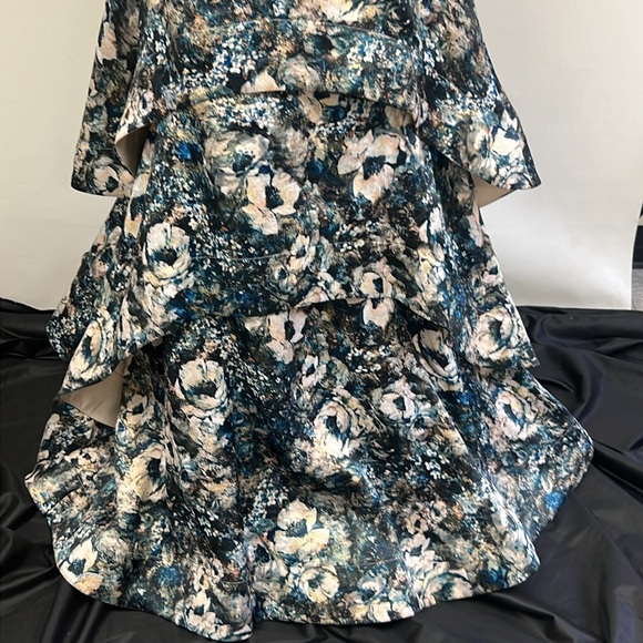 Aidan Mattox shutters sleeveless print double V-Neck long gown - Picture 4 of 14